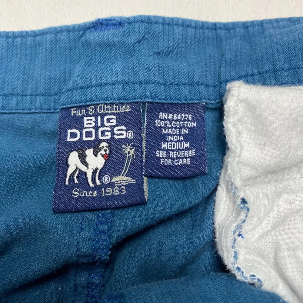 Big Dogs Mens Cargo Shorts Teal Blue 100% Cotton Relaxed Fit Size Medium